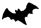 small bat silhouette flying left
